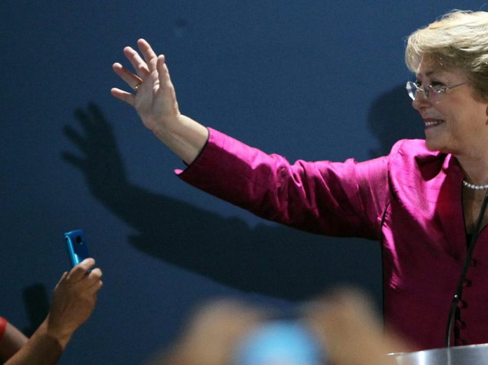 Michele Bachelet, en el momento de anunciar su candidatura