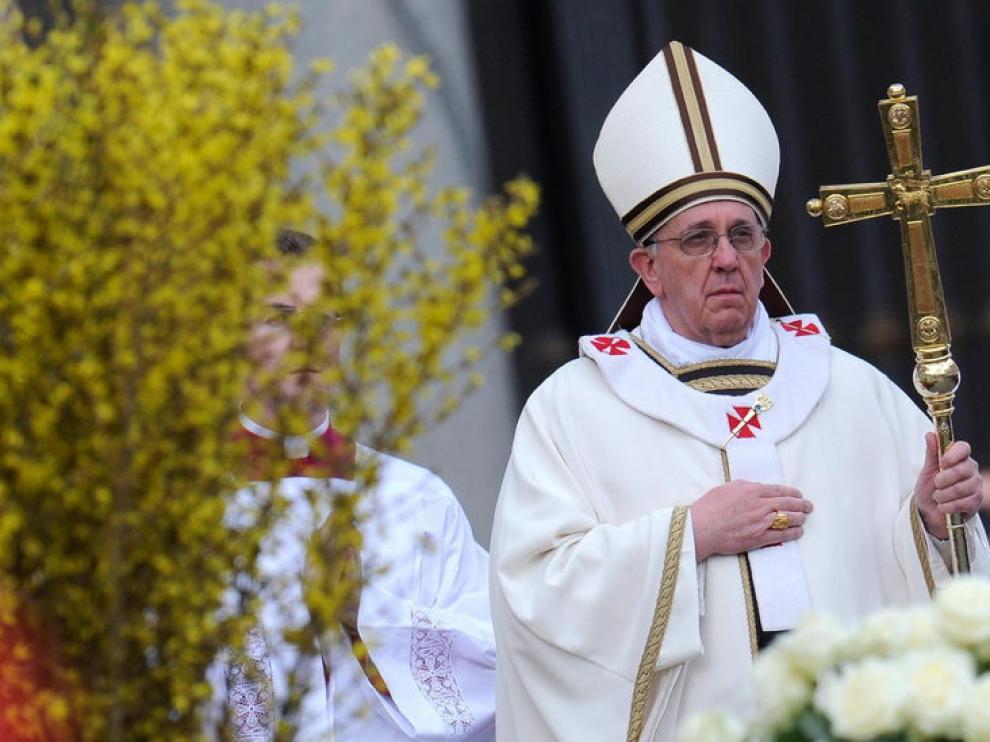 El papa Francisco, durante la Misa de Resurrección