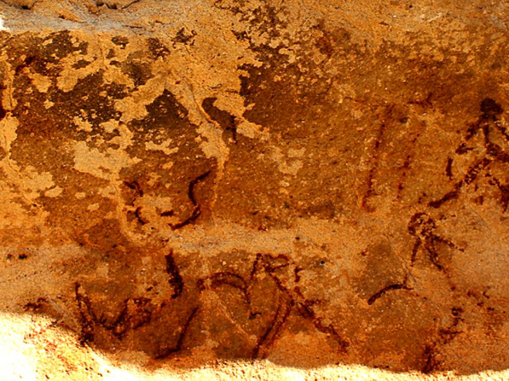 Detalle de las pinturas rupestres