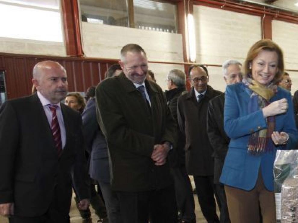 Rudi en la inauguración de la central de producción de biomasa en Ansó.