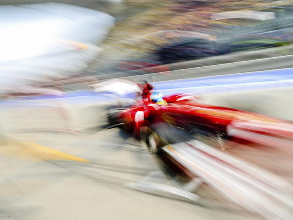 Fernando Alonso, en los entrenamientos de China