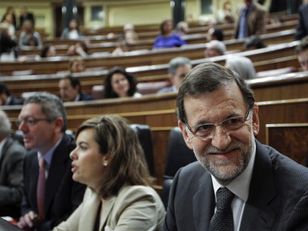 Rajoy, durante la sesión de control al Gobierno en el Congreso