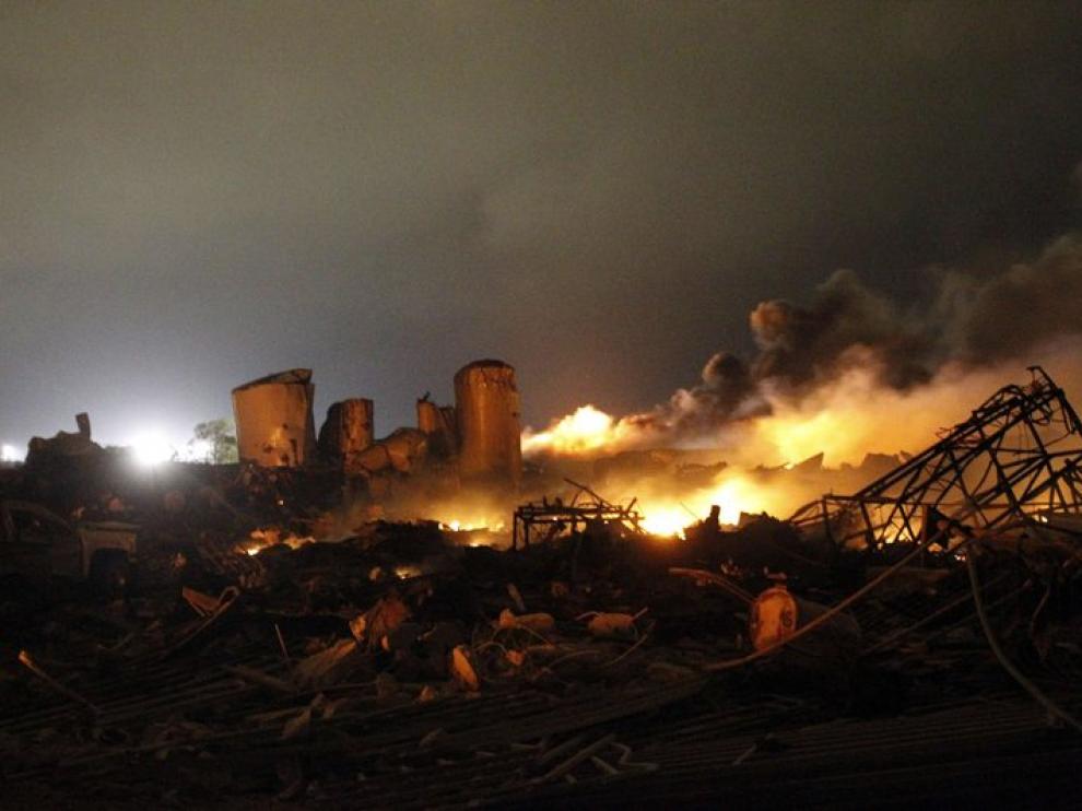 Restos de la explosión en Waco, Texas