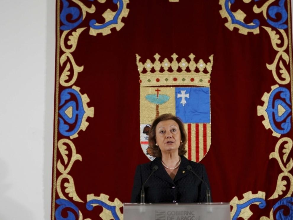 Luisa Fernanda Rudi durante el acto celebrado en Huesca
