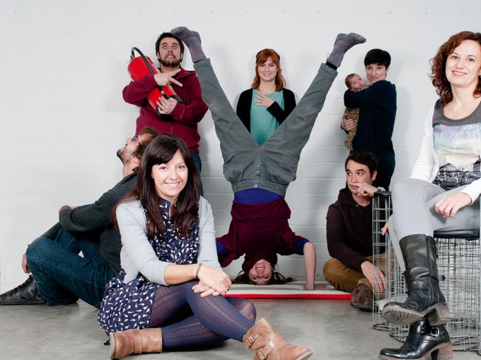 Los miembros de A54insitu, en pleno momento creativo