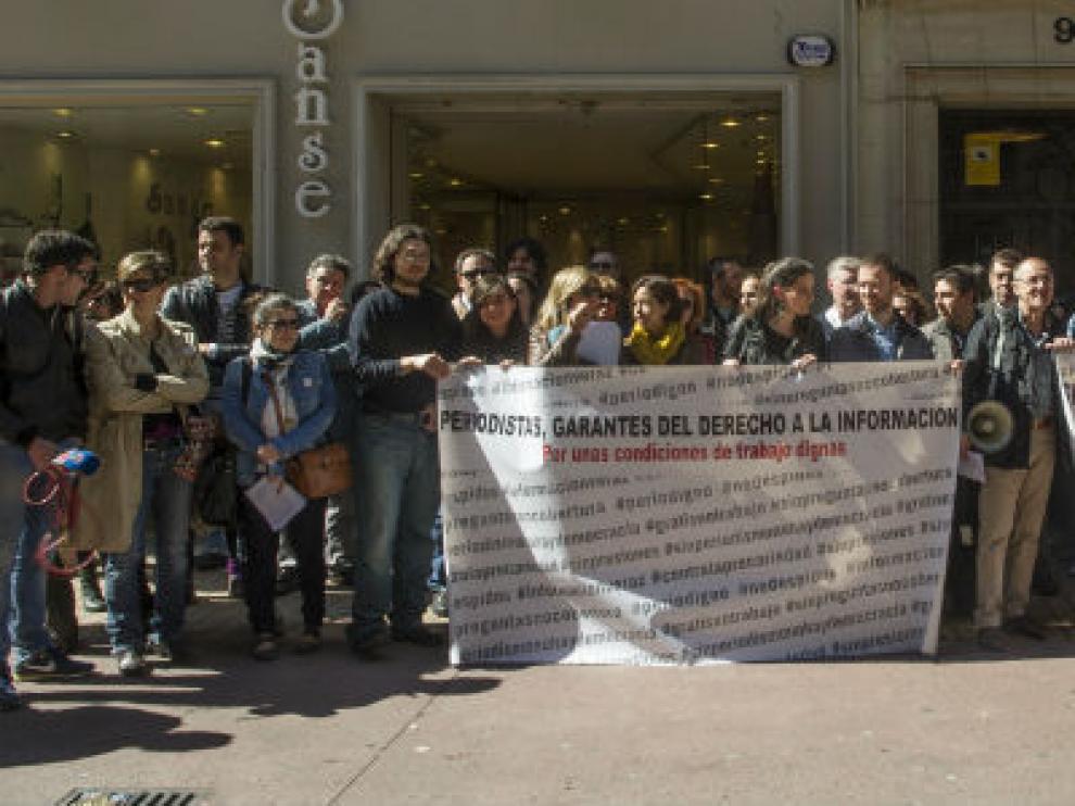 Concentración de periodistas en Zaragoza