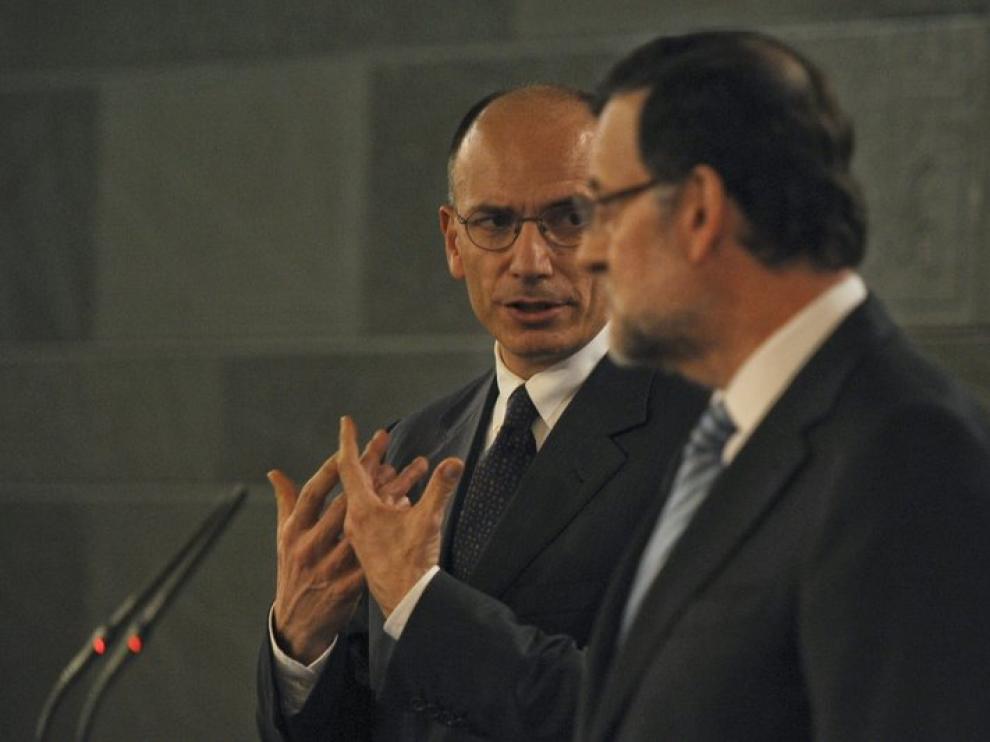 Rajoy, con Enrico Letta
