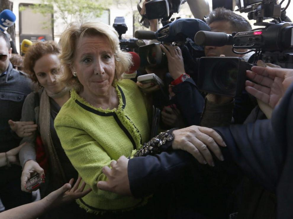 Esperanza Aguirre a su llegada a la reunión del Comité Ejecutivo Nacional