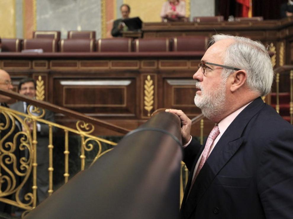 Arias Cañete, durante la sesión del Congreso.