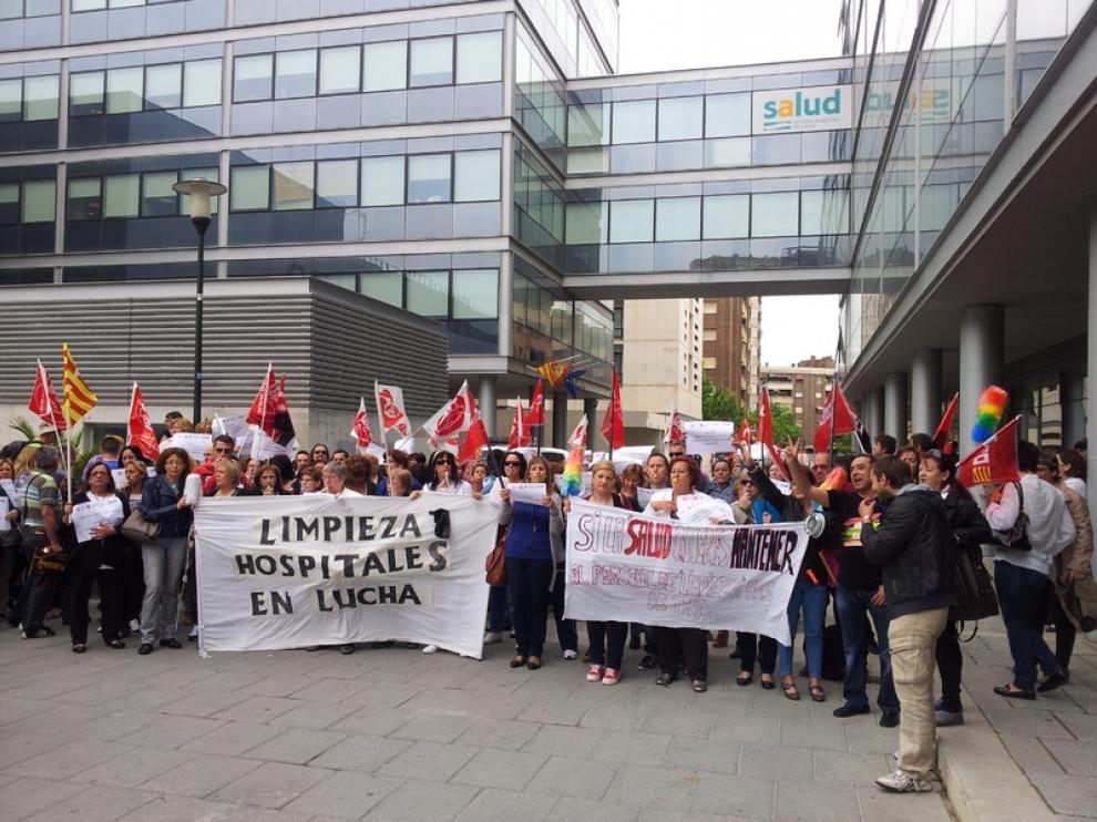 Protesta de los trabajadores de la limpieza