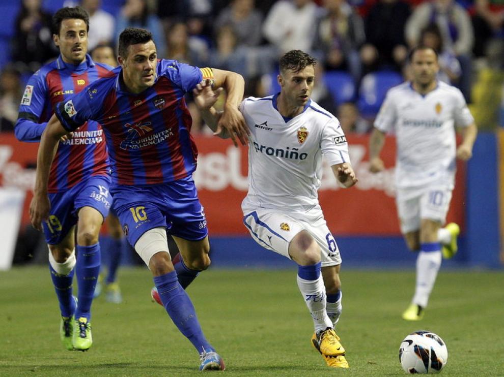El jugador del Real Zaragoza Rodri, en el partido ante el Levante