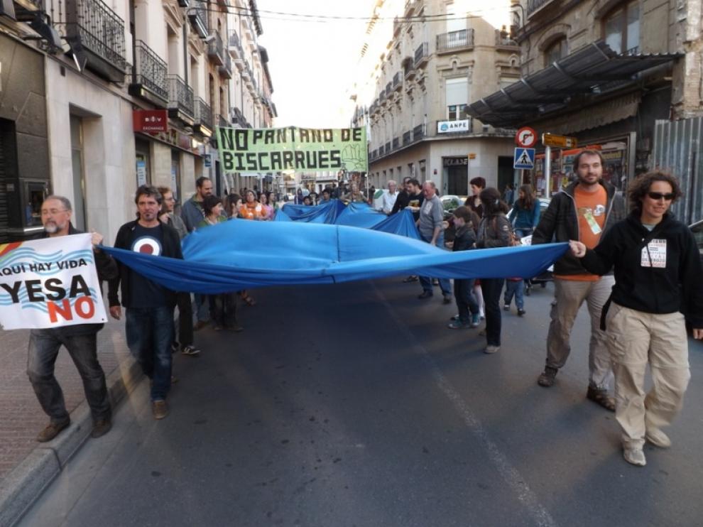 La Coordinadora Biscarrués-Mallos de Riglos también ha participado en la protesta.