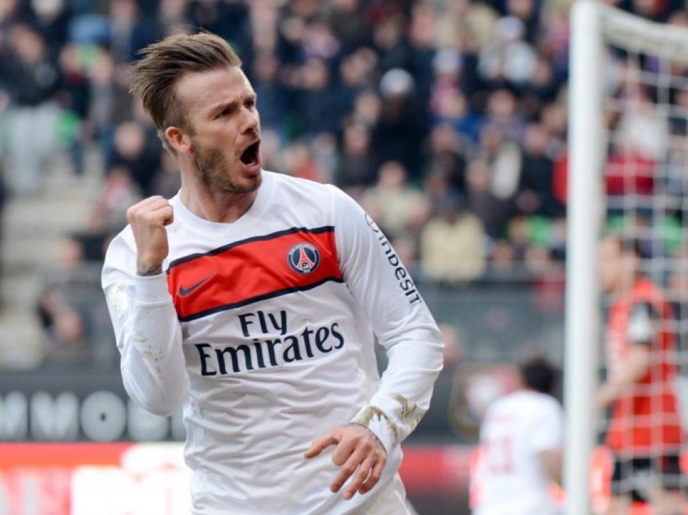 Beckham, con la camiseta del PSG