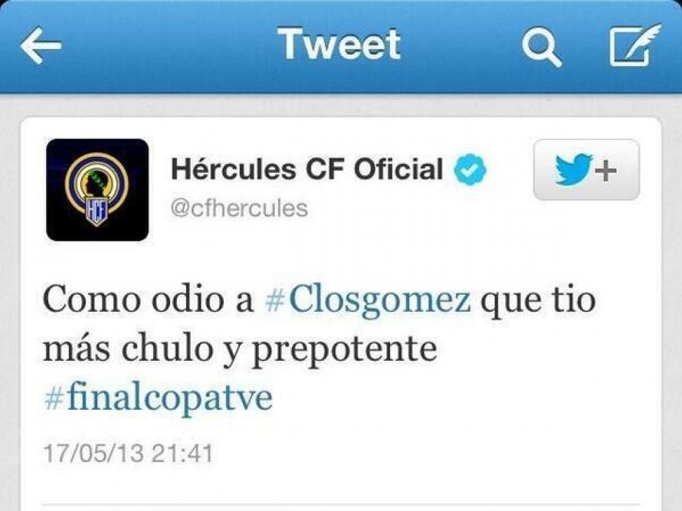 El tuit borrado del Hércules