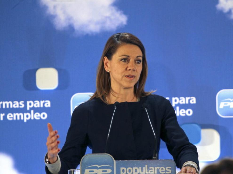 La secretaria general del PP, María Dolores de Cospedal