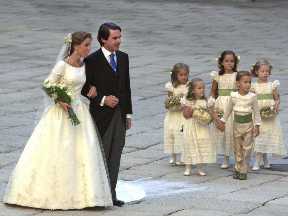 El expresidente del Gobierno Jose María Aznar en la boda de su hija Ana Aznar en 2002