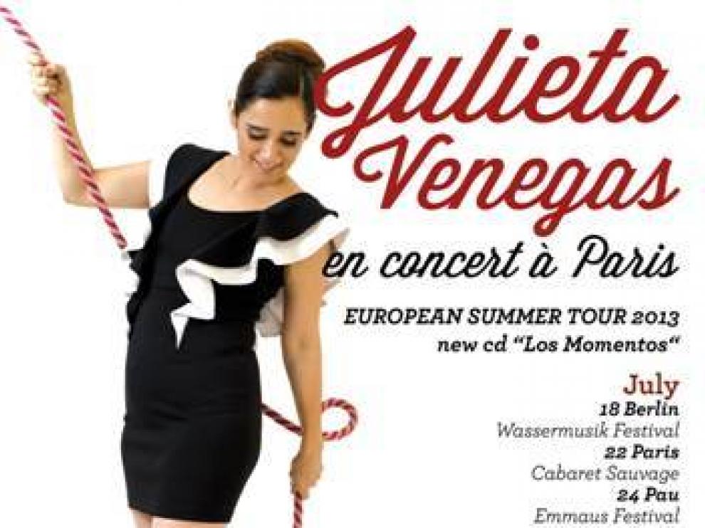 Julieta Venegas estará el 26 de julio en Zaragoza