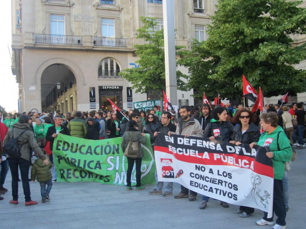 Manifestación contra la LOMCE en Zaragoza