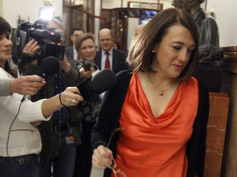 La portavoz parlamentaria socialista Soraya Rodríguez critica las tensiones en el seno del PP