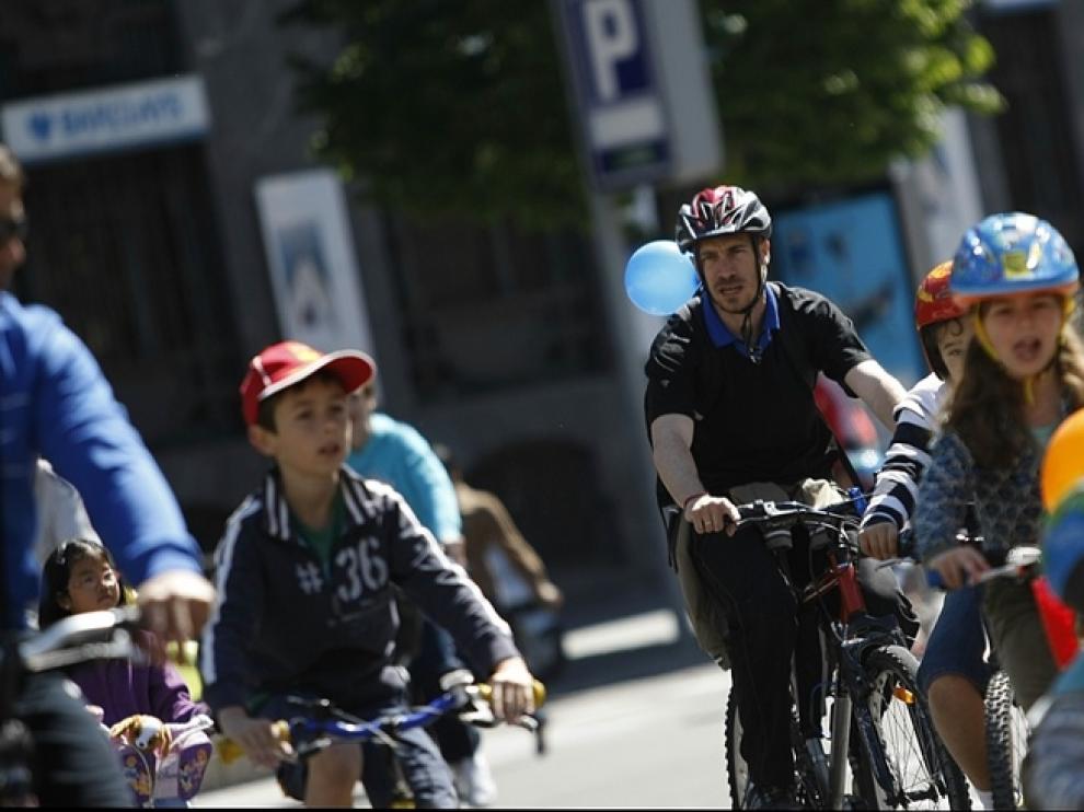 Bicicletada escolar en Zaragoza