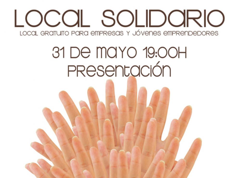Cartel de la inauguración del local solidario