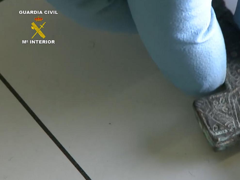 Pieza encontrada por la Guardia Civil en Illueca