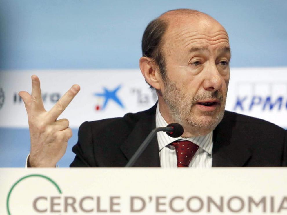 Alfredo Pérez Rubalcaba en las jornadas del Círculo de Economía en Sitges