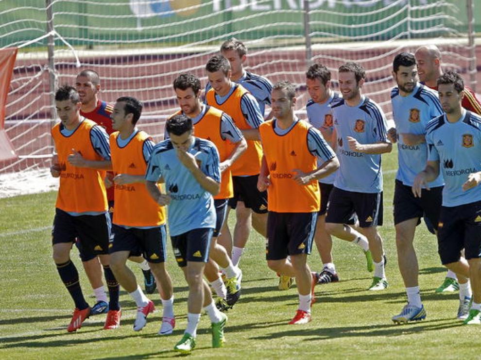 Entrenamiento de la selección española de fútbol