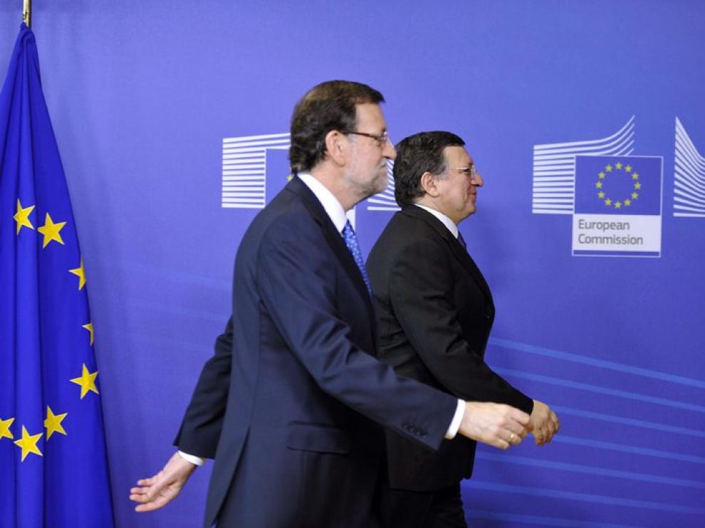 Rajoy y Barroso en Bruselas