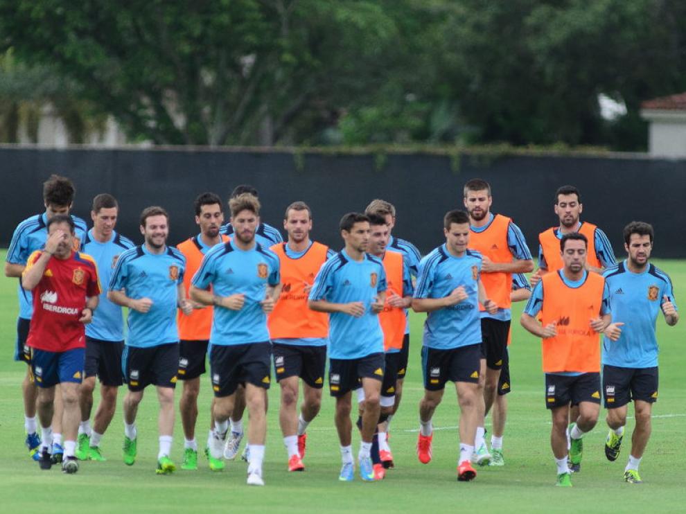 Entrenamiento de la selección española en Miami