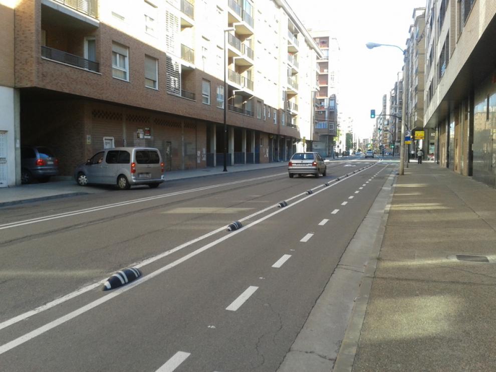 Uno de los carriles bici de Zaragoza