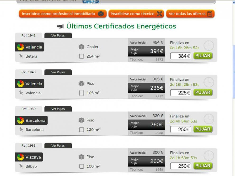 Subasta de certificados energéticos
