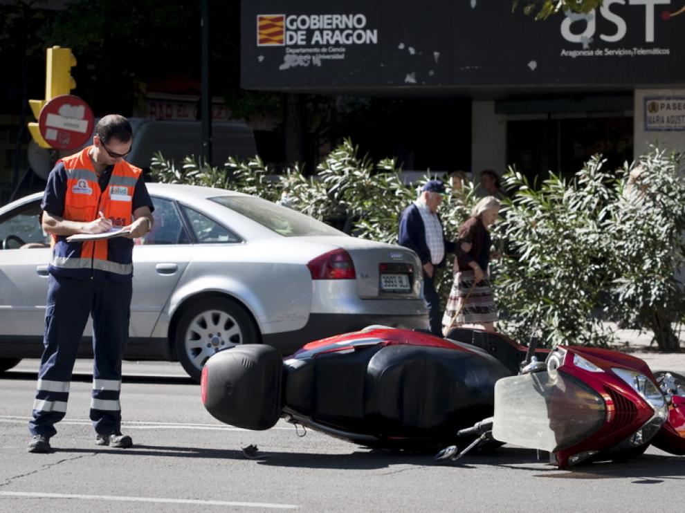 Un accidente de moto, en María Agustín