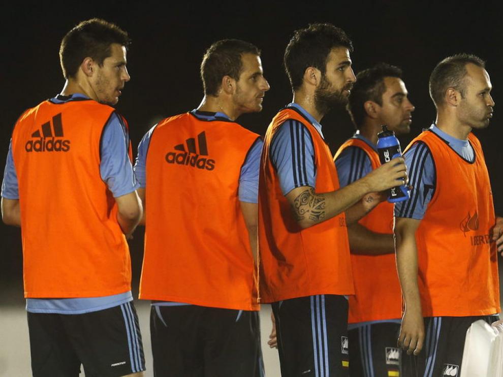 Entrenamiento de la selección española en Brasil