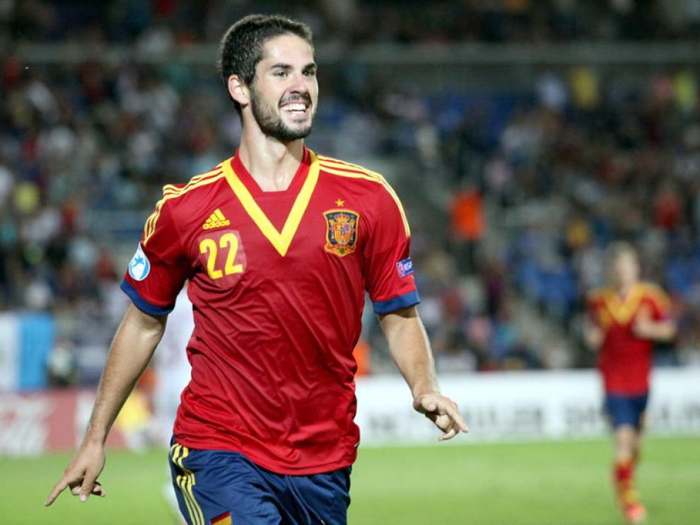 Isco en un partido con la selección española