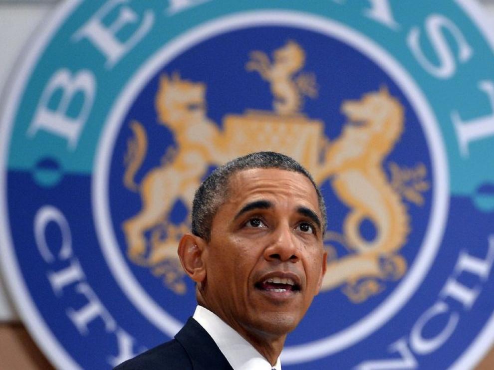 Obama en su estancia en Belfast