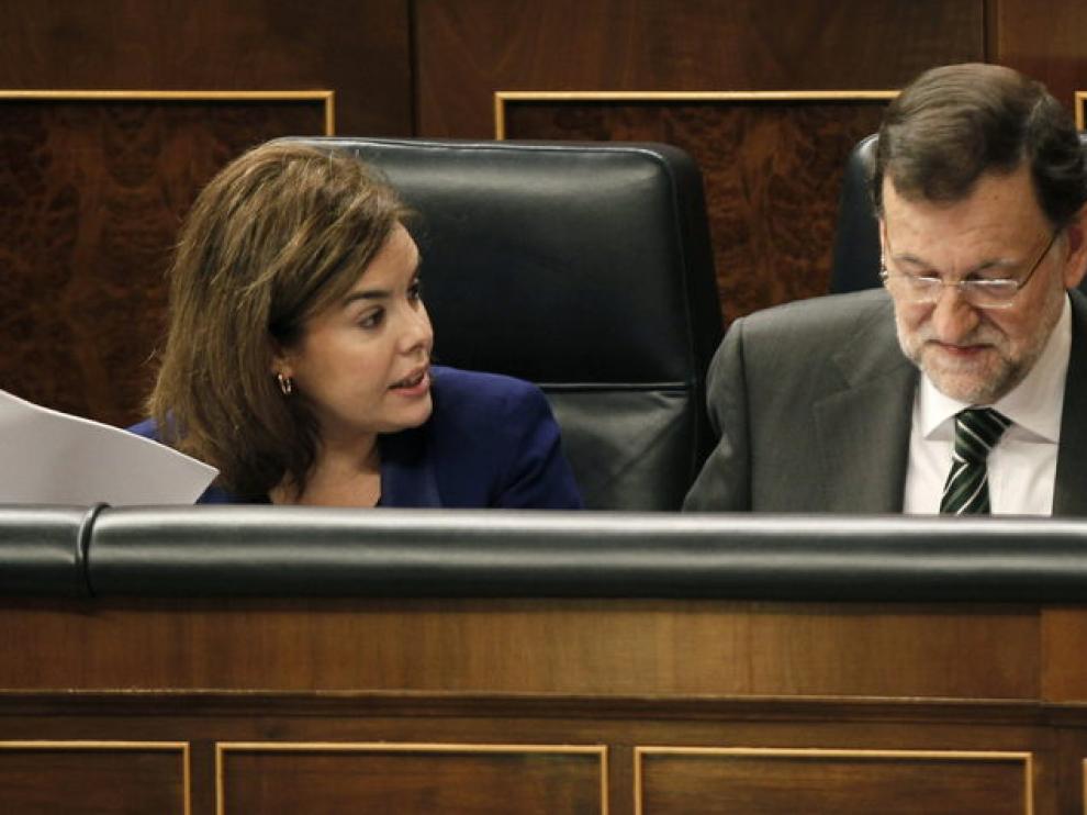 Soraya Saénz de Santamaría y Mariano Rajoy