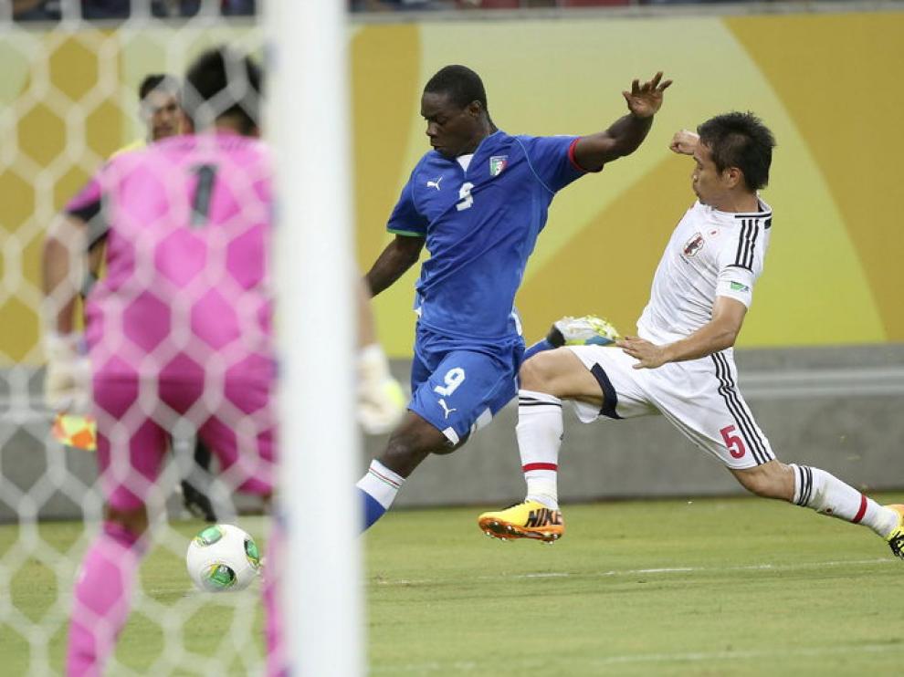 Balotelli, en el partido de Italia con Japón