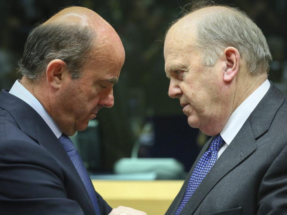 Luis de Guindos en la reunión de ministros de Economía de la UE