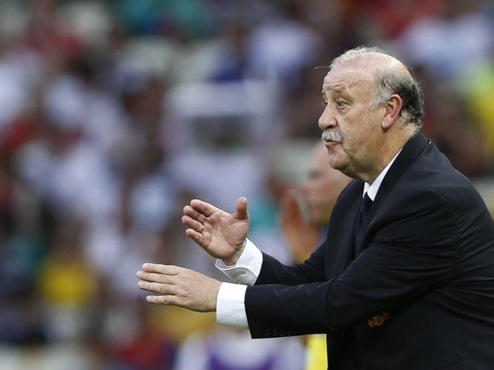 Vicente Del Bosque durante la semifinal ante Italia