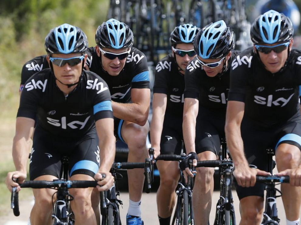 Entrenamiento del Sky de Froome
