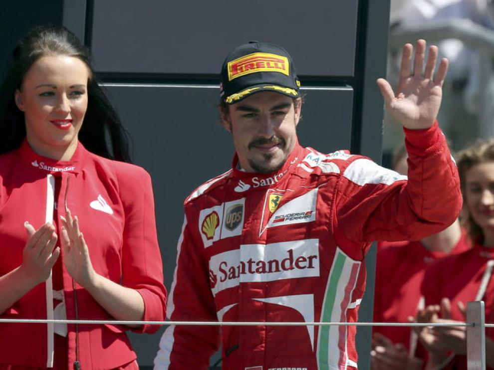 Alonso, en el podio