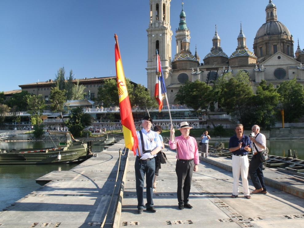 Inauguración del pontón sobre el río Ebro