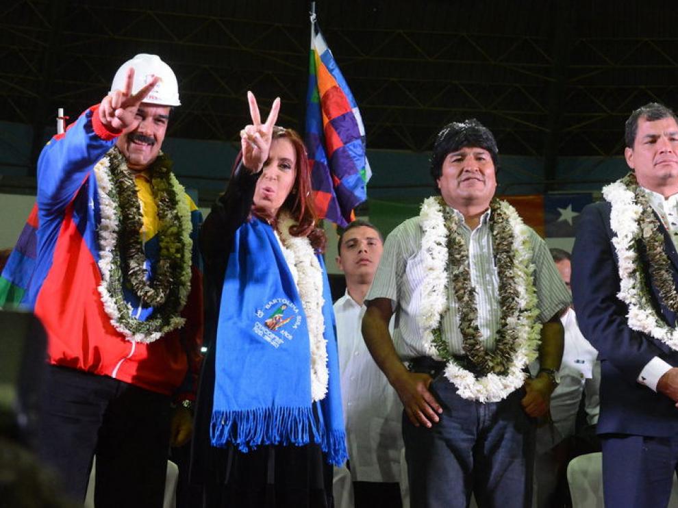 Los líderes de Venezuela, Argentina, Bolivia y Ecuador