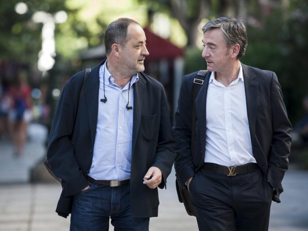 Agapito Iglesias y el nuevo director general del Real Zaragoza, García Pitarch