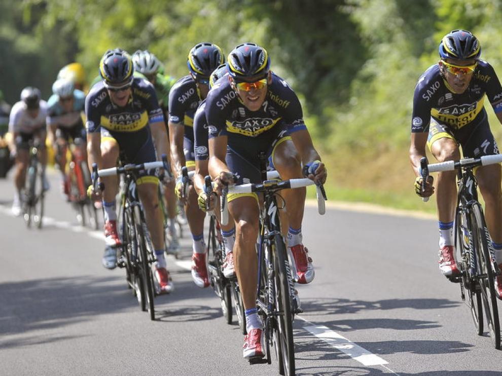 Contador, durante el desarrollo de la etapa