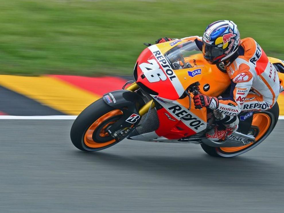 Pedrosa, durante una sesión de entrenamientos libres en Alemania
