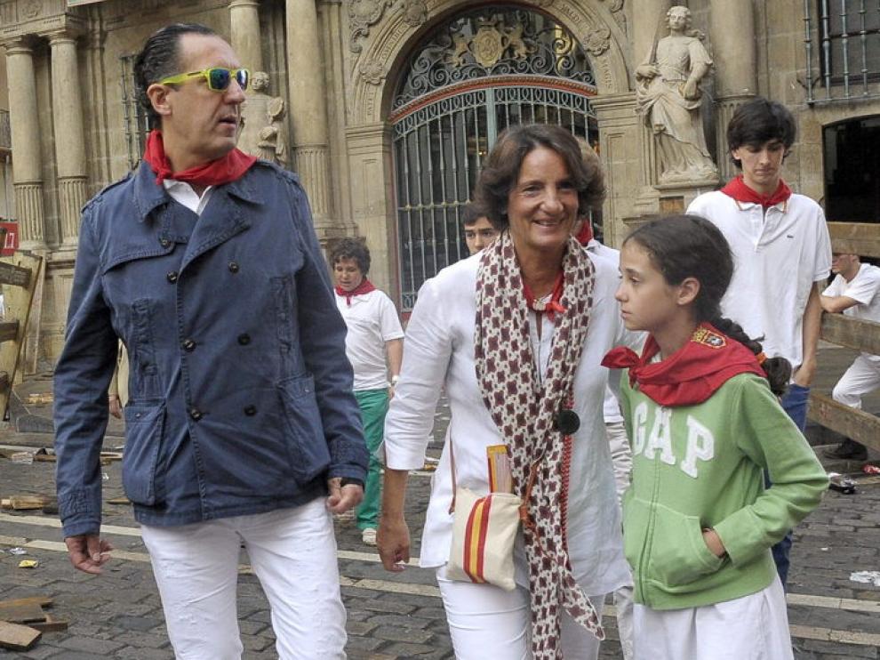 Jaimen de Marichalar y sus hijos han asistido al último encierro de sanfermines