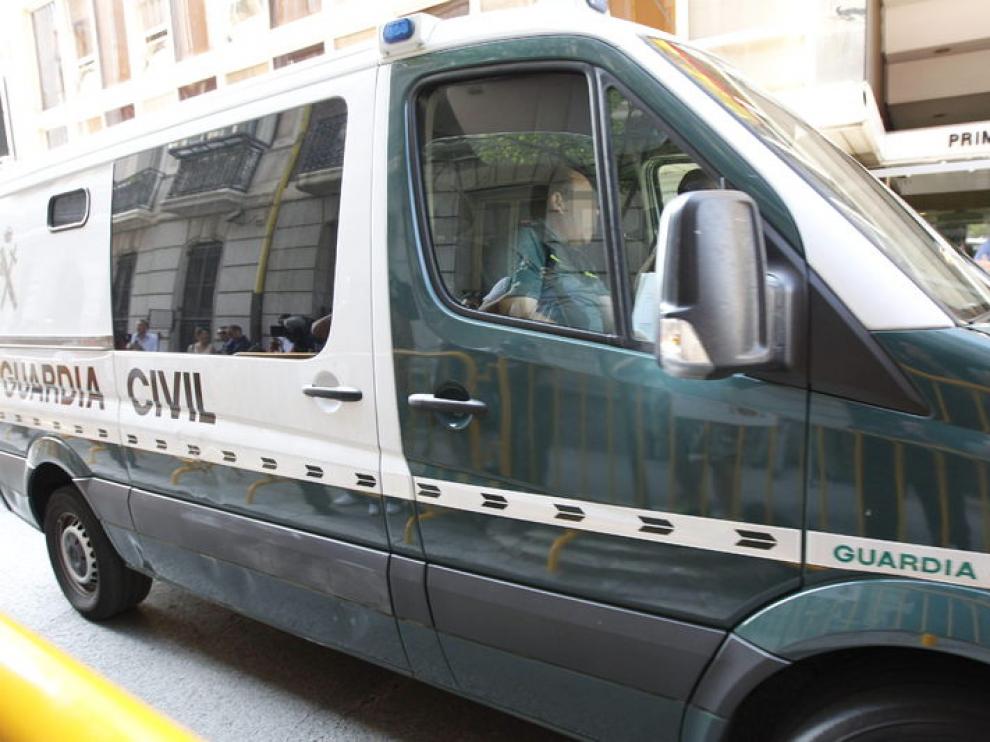 Llegada de Bárcenas a la Audiencia Nacional en un furgón de la Guardia Civil
