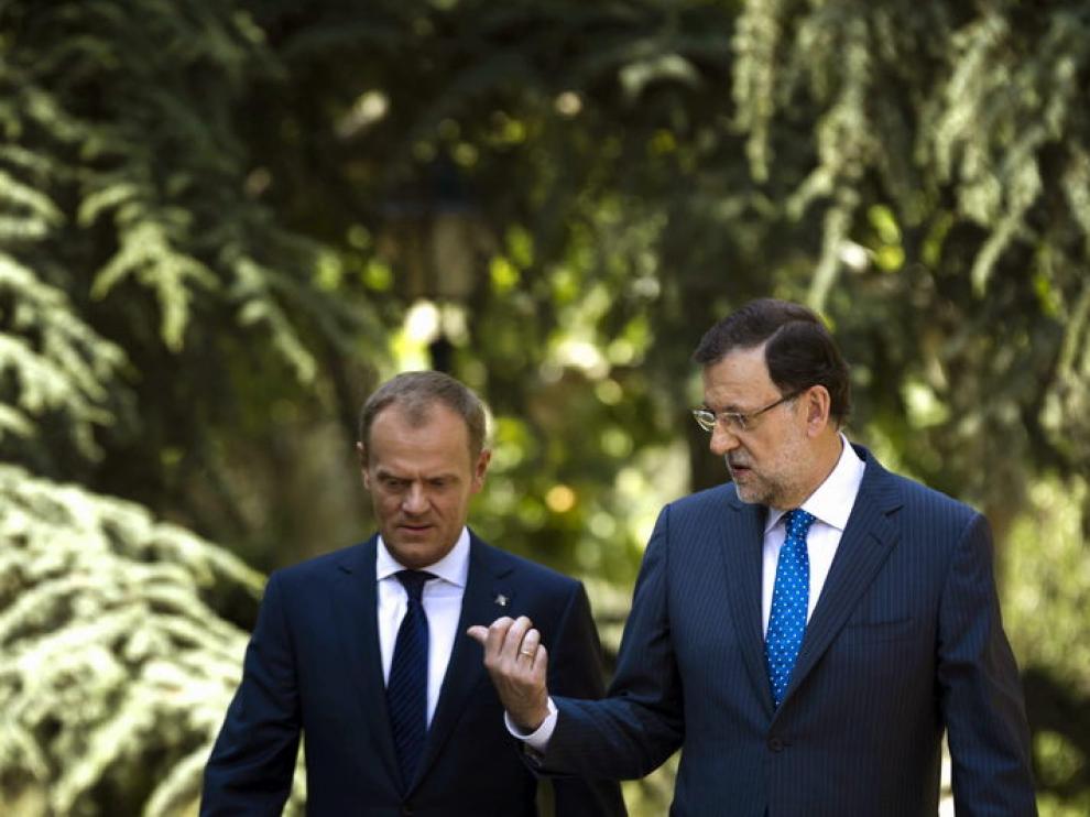 Rajoy ha recibido en la Moncloa al primer ministro de Polonia, Donald Tusck